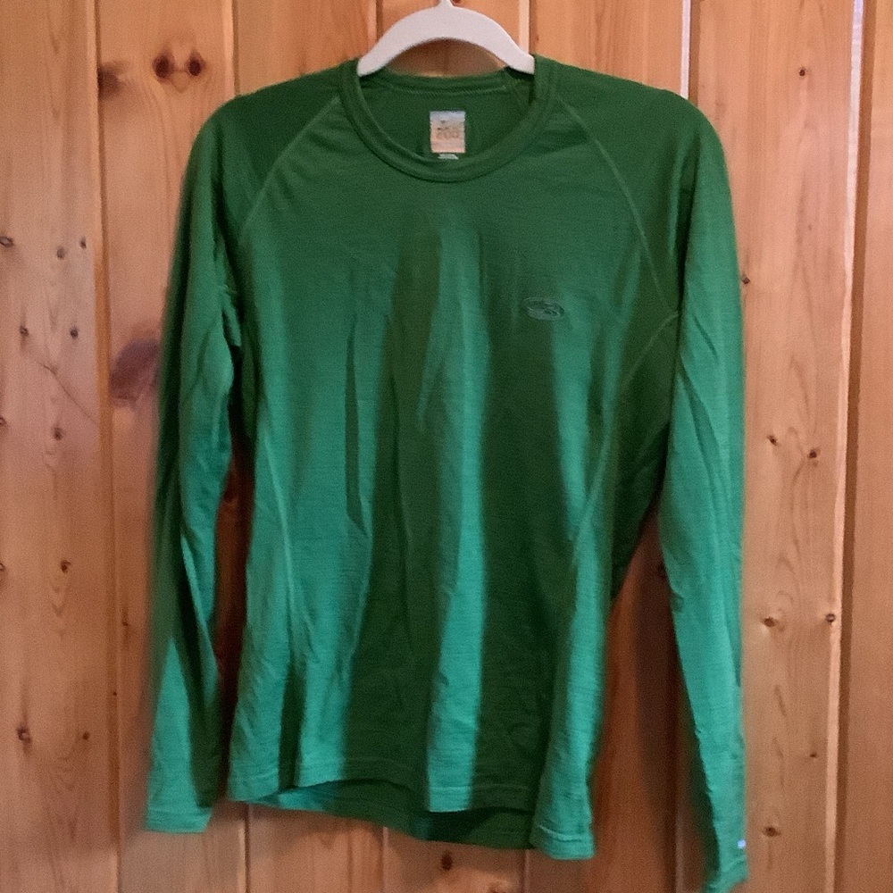 Icebreaker , Merino Wool, Green Long Sleeve Shirt, Women’s M